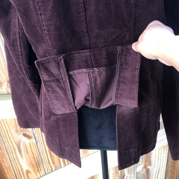 Halogen Burgundy Wine Cotton Corduroy Classic Single Button Fitted Blazer XL - Picture 4 of 7